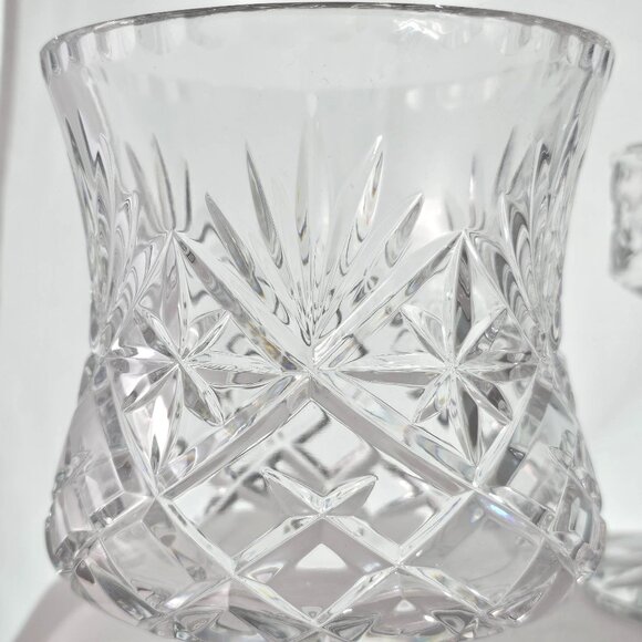 Cut Crystal Candle Hurricane Lamp 11" diamond stars fan luxury glass romantic - Picture 5 of 9